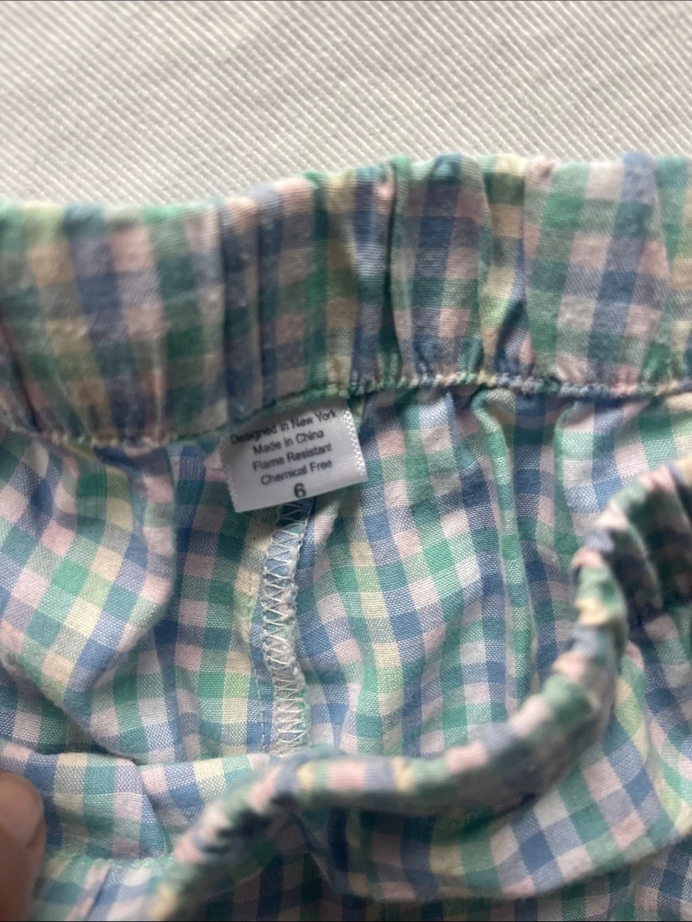 PETITE PLUME Boys' SIZE 4-6 Green & Blue Plaid Short Pajama Set